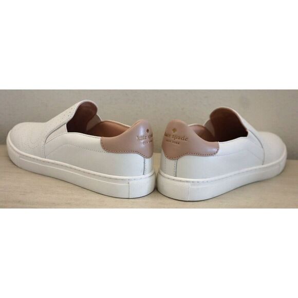 Kate Spade Women's Sz 8B White Azores Slip-On Perforated Leather Sneakers - Picture 3 of 14